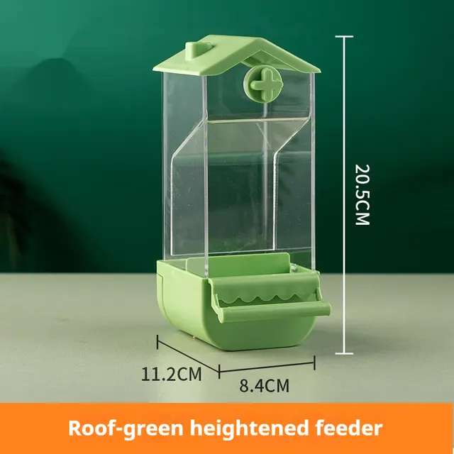 Parrot Automatic Pet Feeder Food Container Roof Heightened Green - Shop at LoveMi