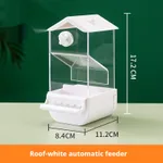Parrot Automatic Pet Feeder Food Container - Roof Small Size White - View 1