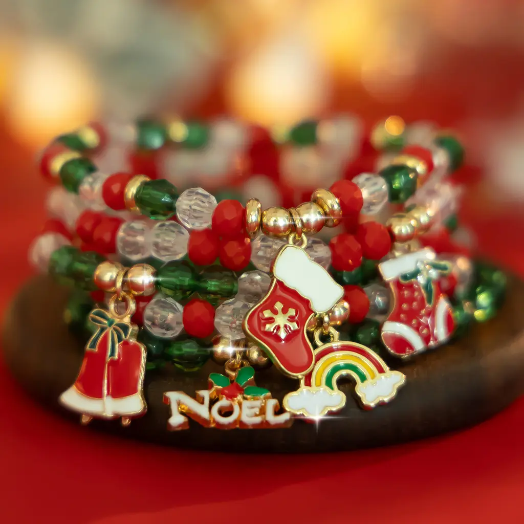 Christmas Candy Polymer Clay CCB Bracelet Suit - 01 Mixed Color Suit 5599 - View 1