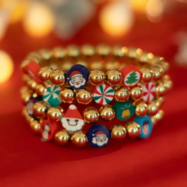 Christmas Candy Polymer Clay CCB Bracelet Suit 02 Mixed Color Suit 5600 - Shop at LoveMi
