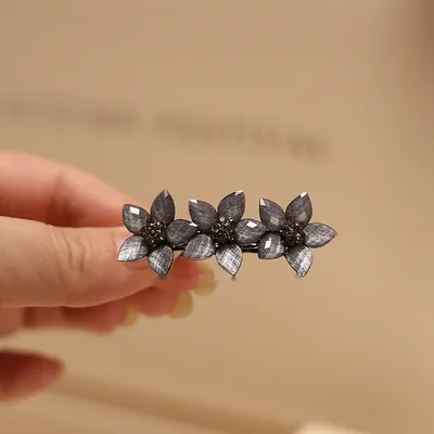 Retro Small Size Hairpin Headdress Resin Flowers 5Cm Gray Resin - Shop at LoveMi