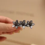 Retro Small Size Hairpin Headdress Resin Flowers - 5Cm Gray Resin