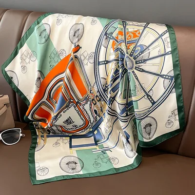 Spring And Autumn Fashion Artificial Silk Temperamental Decorative Scarf Orange - Shop at LoveMi