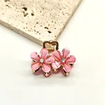 Mini Flowers Small Hair Accessory Hair Accessories Trumpet Simplicity - Dark Pink Double Flower