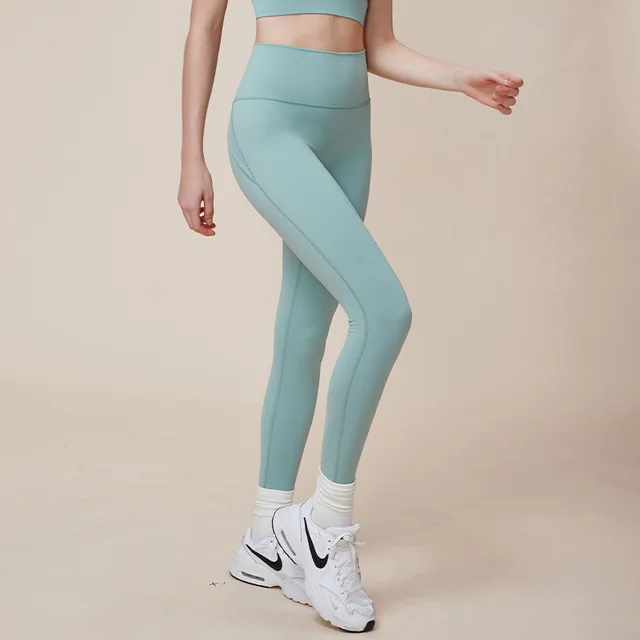 Cross Hip Lifting And Waist slimming Upgrade High Waist Peach Sports Yoga Pants Stone Green - Shop at LoveMi