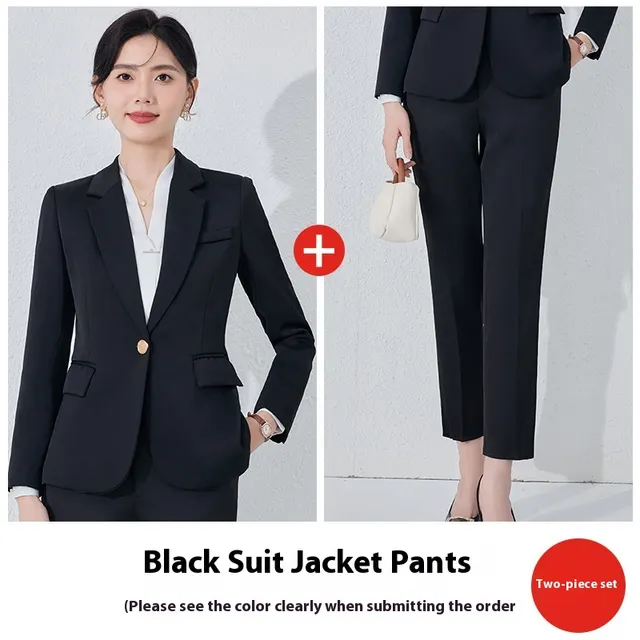 Women's Suit Overalls Black Coat Pants - Shop at LoveMi
