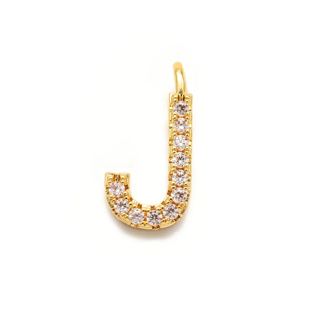 DIY Jewelry Simple Zircon Necklace Fashion - Gold Large Letter J