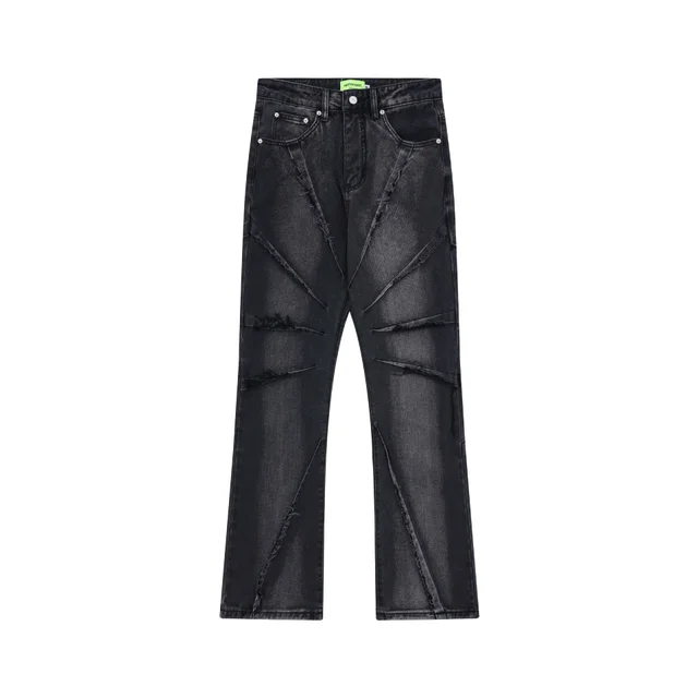 Old Pleated Cat Beard Slightly Flared Cow Fashion Brand Loose fitting Wide leg Trousers Black - Shop at LoveMi