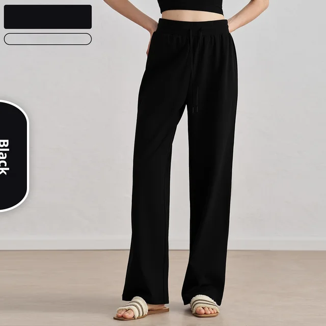 Thickened Wide Leg Straight Slimming All matching Warm Casual Pants Black - Shop at LoveMi