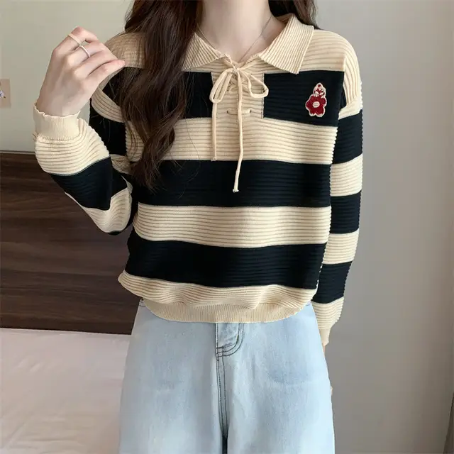 Autumn New Fashion Striped Clothes Women Black - Shop at LoveMi