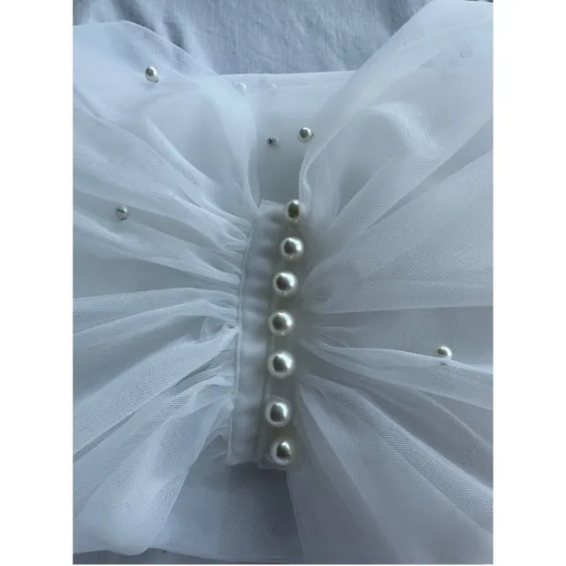 Bridal Wedding Pearl Mesh Thin Cape Ivory - Shop at LoveMi