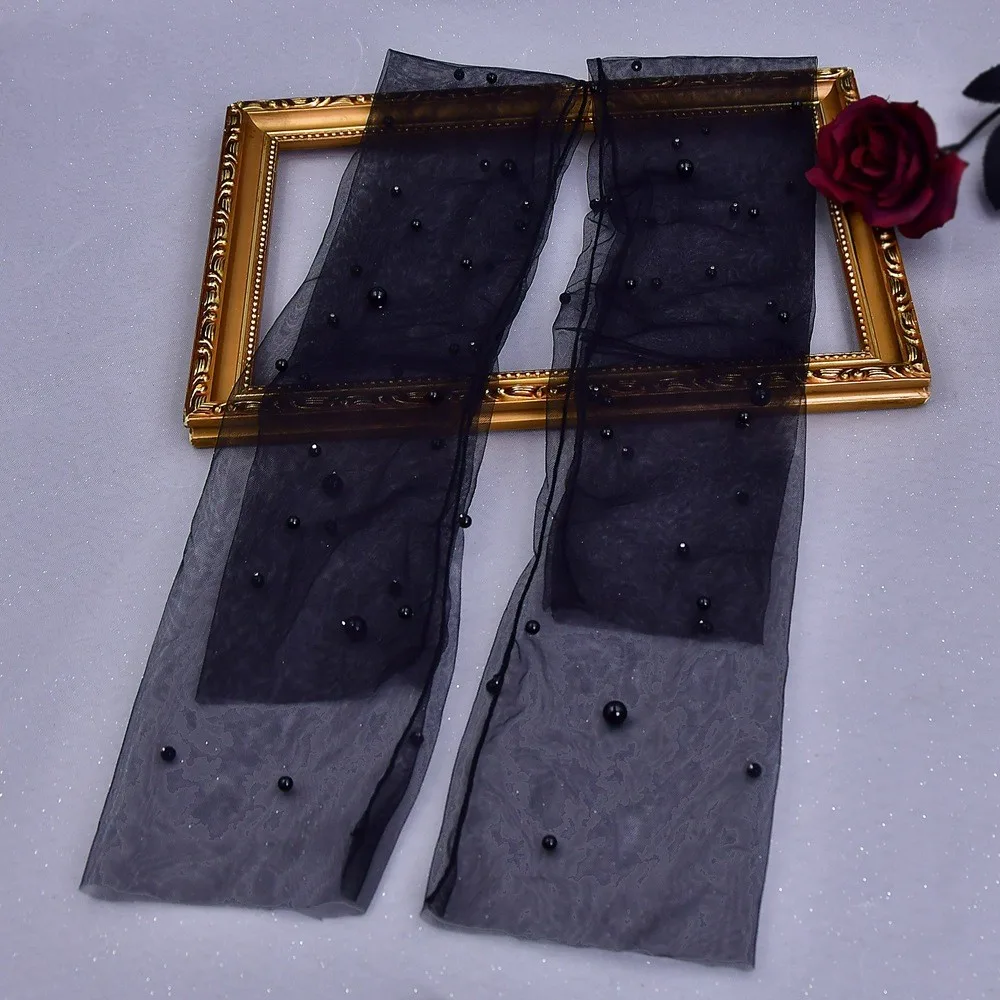 Japanese And Korean Bridal Pearl Gloves Accessories - Vm20 Black