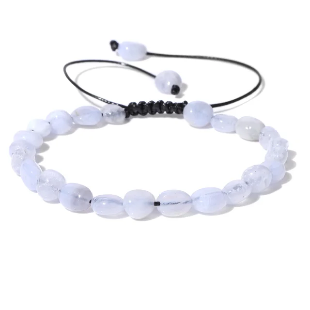 Natural Stone Traveling Irregular Beads Bracelet Men's Retro Simple Wax Line Woven Fk0469 - Shop at LoveMi