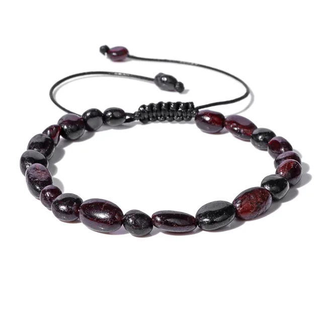 Natural Stone Traveling Irregular Beads Bracelet Men's Retro Simple Wax Line Woven Fk0474 - Shop at LoveMi