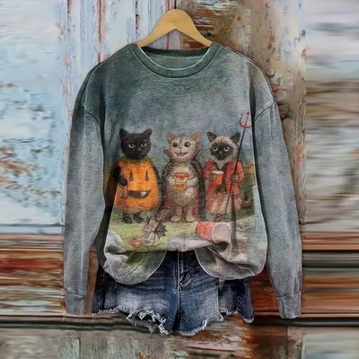 Animal Print Dog Street Trendy Hoodless Sweater Xq3024 6Xl - Shop at LoveMi