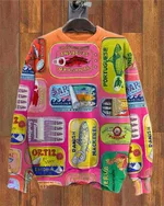 Animal Print Dog Street Trendy Hoodless Sweater - Yk2184Mc-4Xl