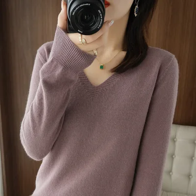 Women's Short Slim Fit Pullover Solid Color Sweater Light Purple - Shop at LoveMi