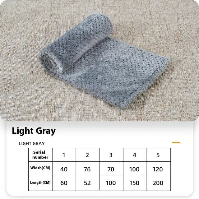 Summer Coral Fleece Blanket For Dogs Sleeping Pets Light Gray - Shop at LoveMi
