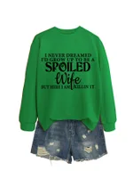 Grass Green Sweater Black Font