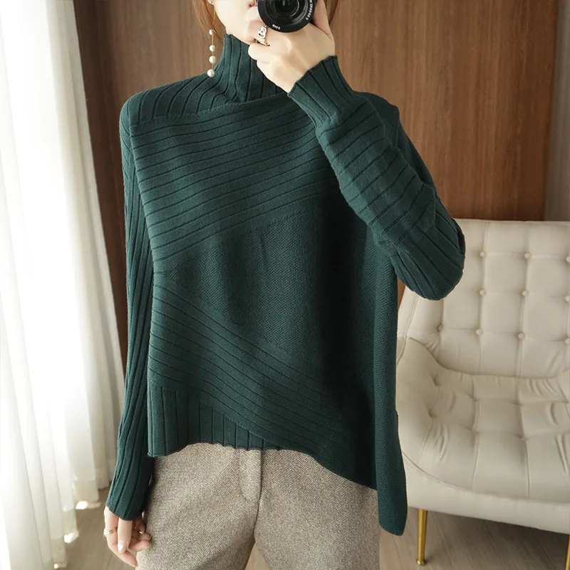 Women's Long sleeved Sweater Plus Size Sweater Dark Green - Shop at LoveMi