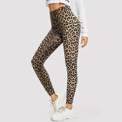 Fashion Leopard Print Leggings Stretch Slim Tight Waist Ankle length Pants Leopard - Shop at LoveMi