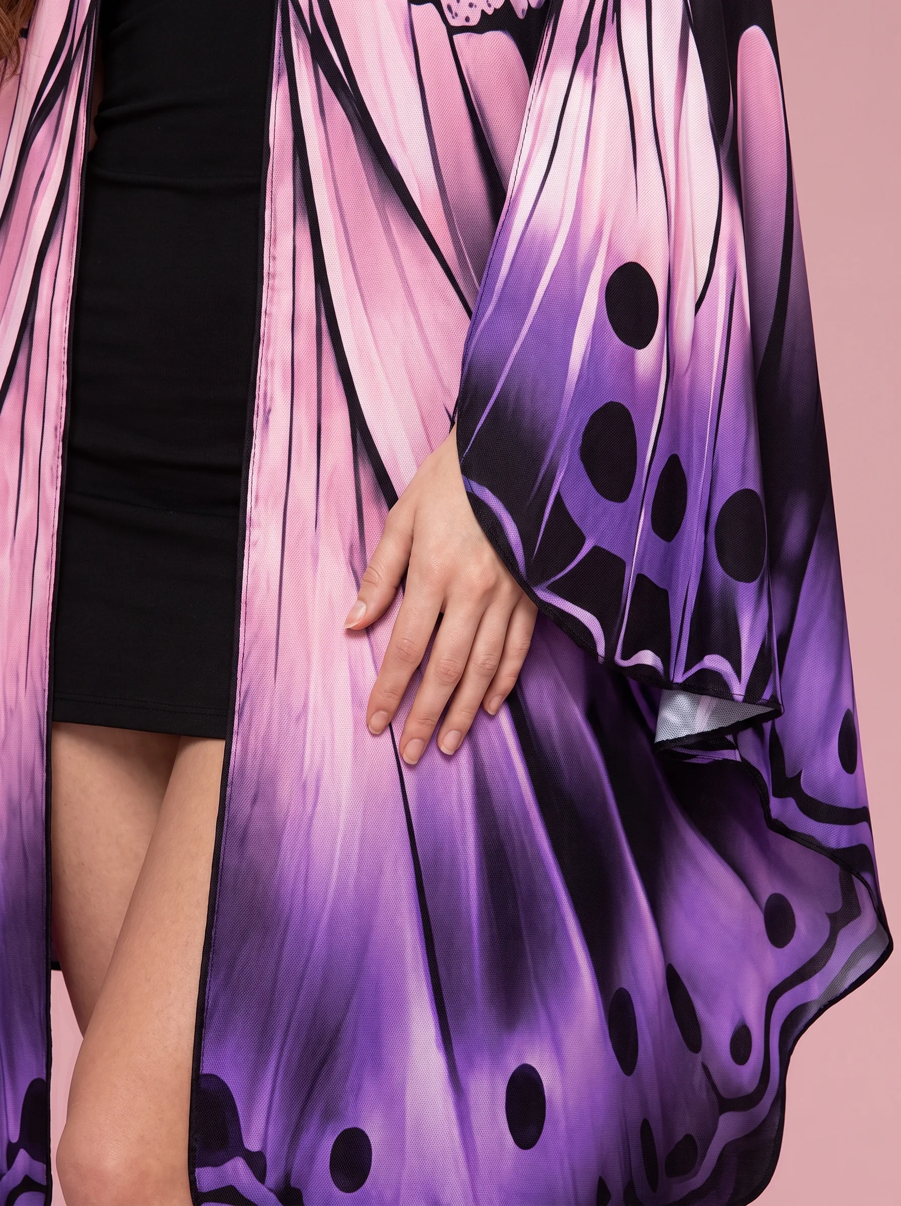 Butterfly Costume Wing Cape for Women - Pink and Purple - View 4