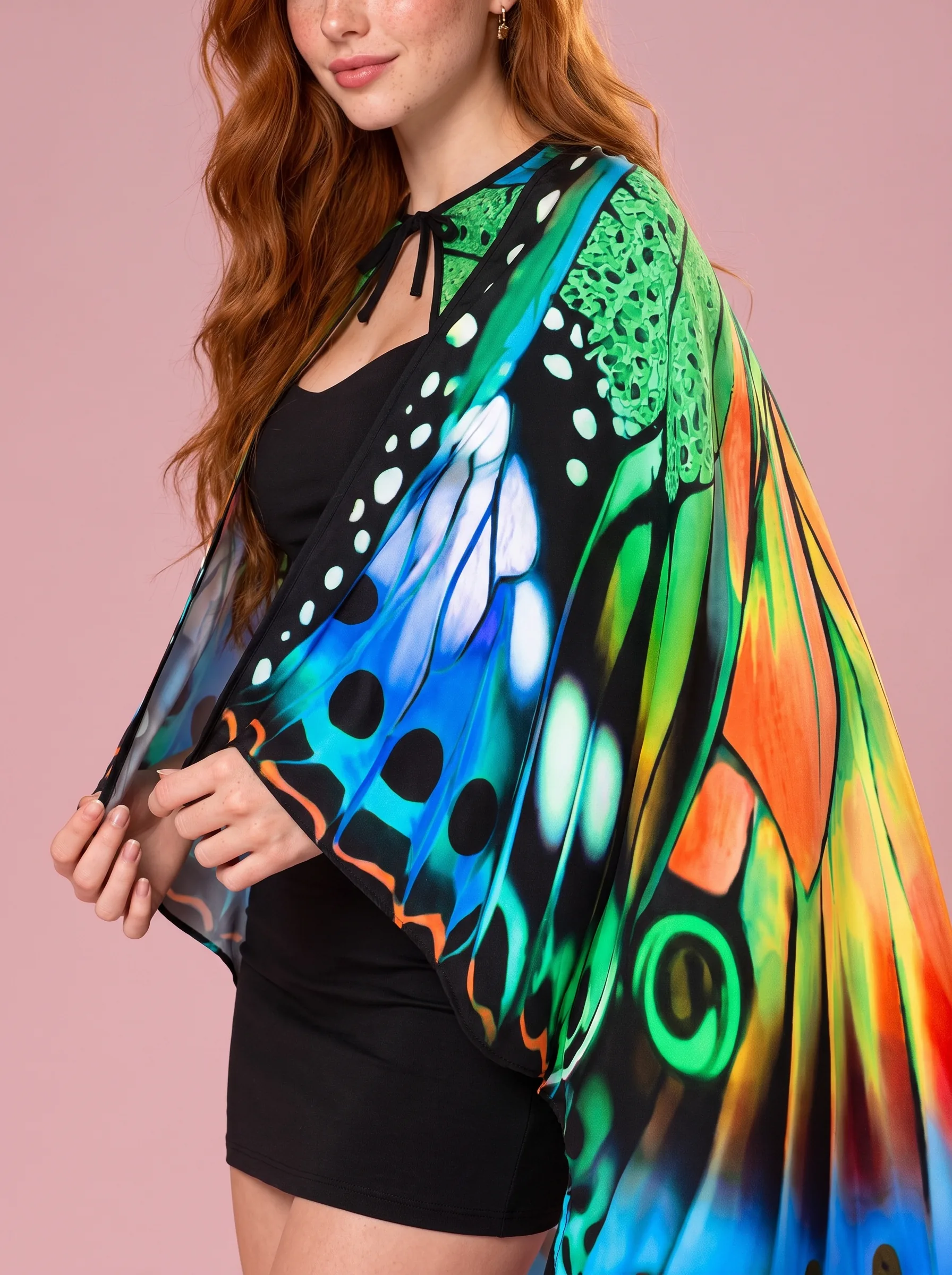 European And American Butterfly Talma Halloween Costume - Blue - View 3