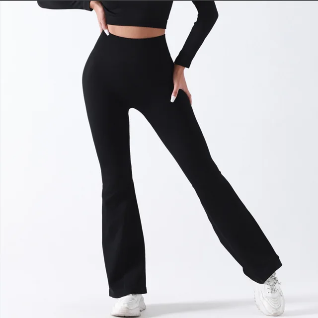 Threaded Waist Yoga Wide Leg Pants Black - Shop at LoveMi