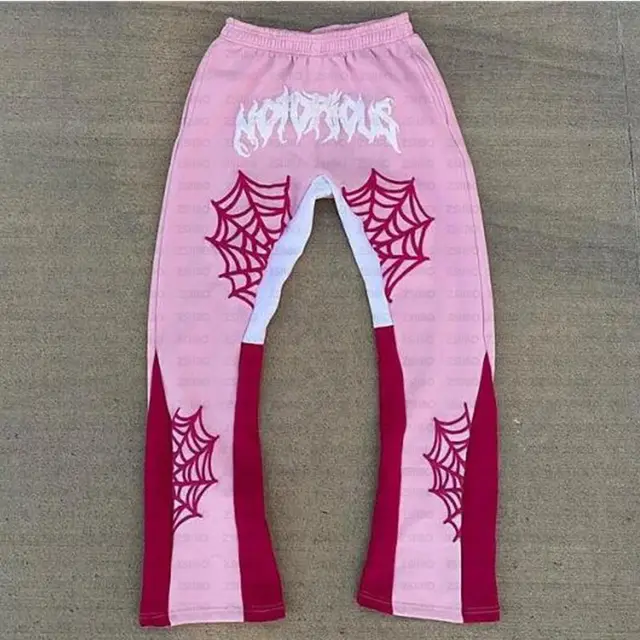 Spider Web Printed Hoodie Men's Women's Pullover Trousers Pink Pants - Shop at LoveMi