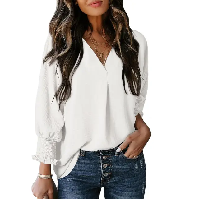 Women's Fashion Casual Loose Shirt Top White - Shop at LoveMi