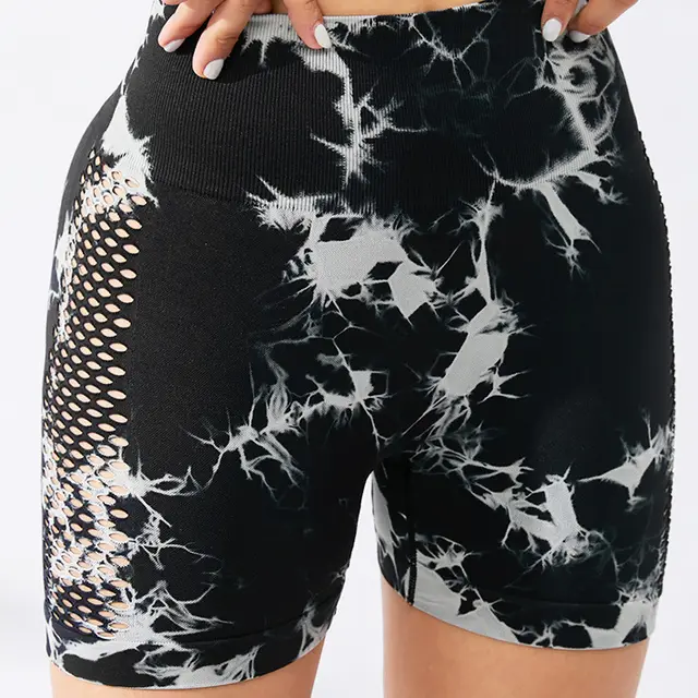 Hollow Tie Dye Waist Shorts Black - Shop at LoveMi