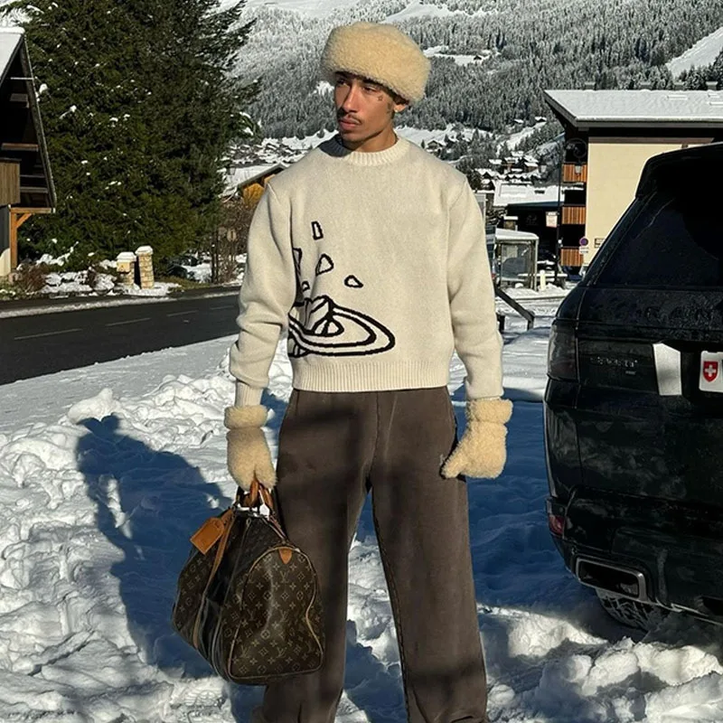 European And American Autumn And Winter Warm Pullover Knitted Sweater Beige - Shop at LoveMi