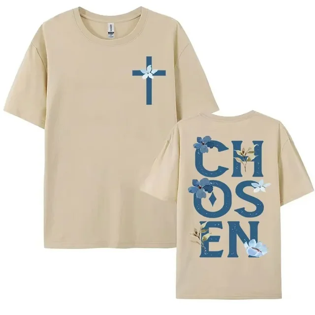Chosen Floral Aesthetic Bible Verse T shirts Women's Trendy 1Style - Shop at LoveMi