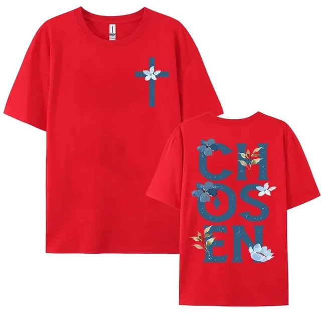 Chosen Floral Aesthetic Bible Verse T shirts Women's Trendy 4Style - Shop at LoveMi