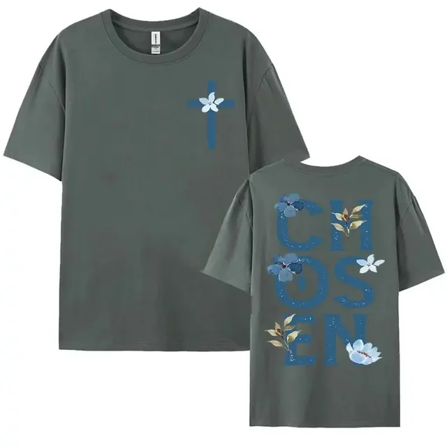 Chosen Floral Aesthetic Bible Verse T shirts Women's Trendy 5Style - Shop at LoveMi