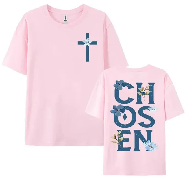 Chosen Floral Aesthetic Bible Verse T shirts Women's Trendy 8Style - Shop at LoveMi