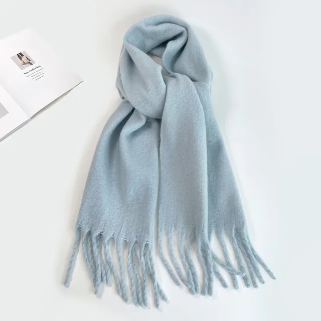 Fashion Solid Color Haima Hair Scarf For Women Hm05 Light Blue - Shop at LoveMi