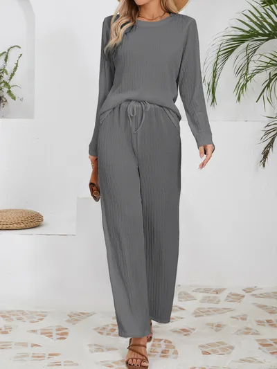 Autumn And Winter New Knitted Jacquard Long Comfort And Casual Loose Outfit Gray - Shop at LoveMi