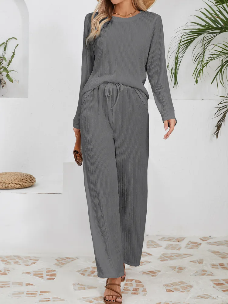 Autumn And Winter New Knitted Jacquard Long Comfort And Casual Loose Outfit - Gray
