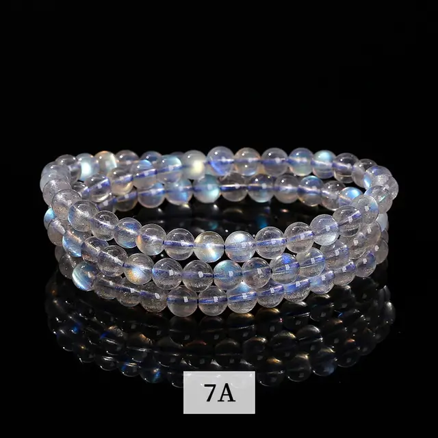 Round Beads Accessories Bracelet 7A Natural Blue Light Bracelet 7A Gray 3 Circle - Shop at LoveMi