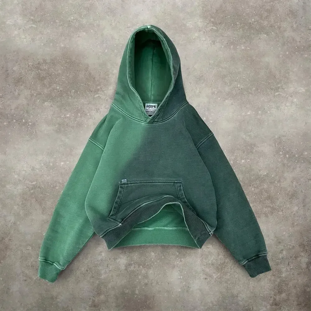 Y2g Harajuku Retro Gradient Women's Hoodie Gothic Sports Pullover Black And Green - Shop at LoveMi