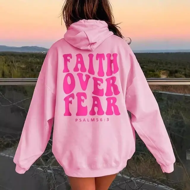 New Letter Print Pullover Hooded Sweater Pink - Shop at LoveMi