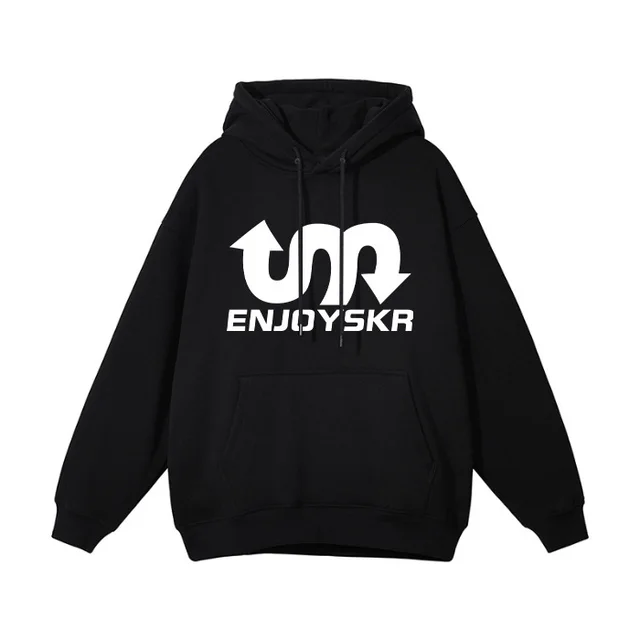 Fleece lined Thickened Hooded Pullover Couple Clothes Black 400G - Shop at LoveMi