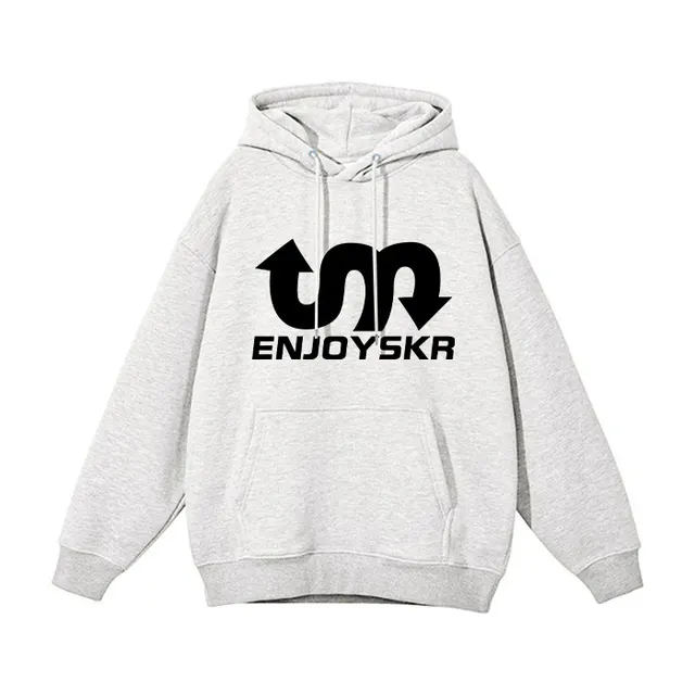 Fleece lined Thickened Hooded Pullover Couple Clothes Gray 300G - Shop at LoveMi
