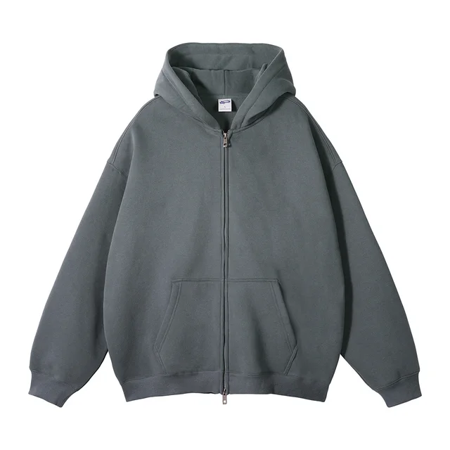 Loose Fashion Brand Hooded Men's Sweater Fleece lined Thickened Ash Leaching - Shop at LoveMi