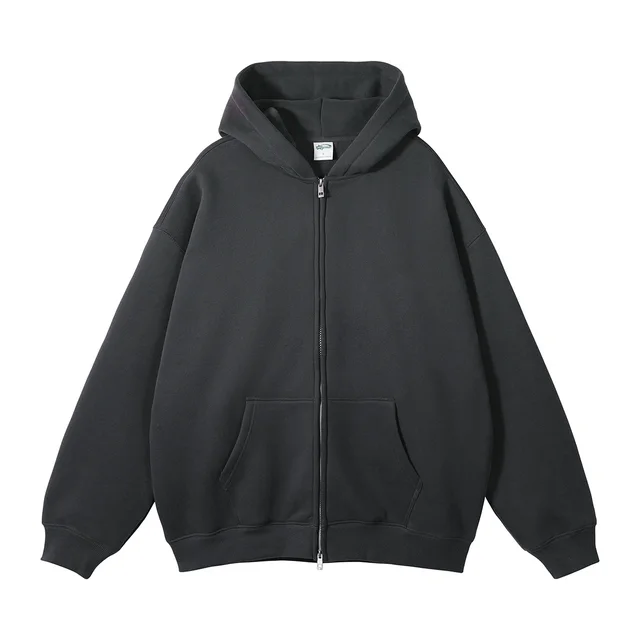 Loose Fashion Brand Hooded Men's Sweater Fleece lined Thickened Dark Gray - Shop at LoveMi