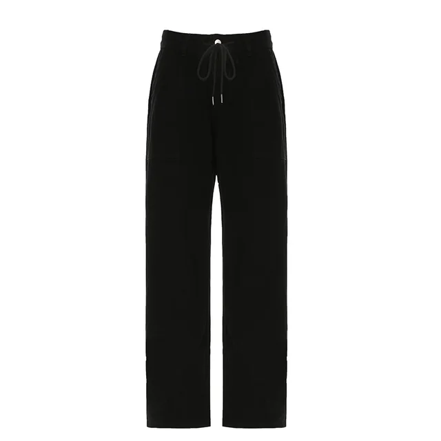 European And American High Street Ins Style Loose Wide leg Jeans Black - Shop at LoveMi
