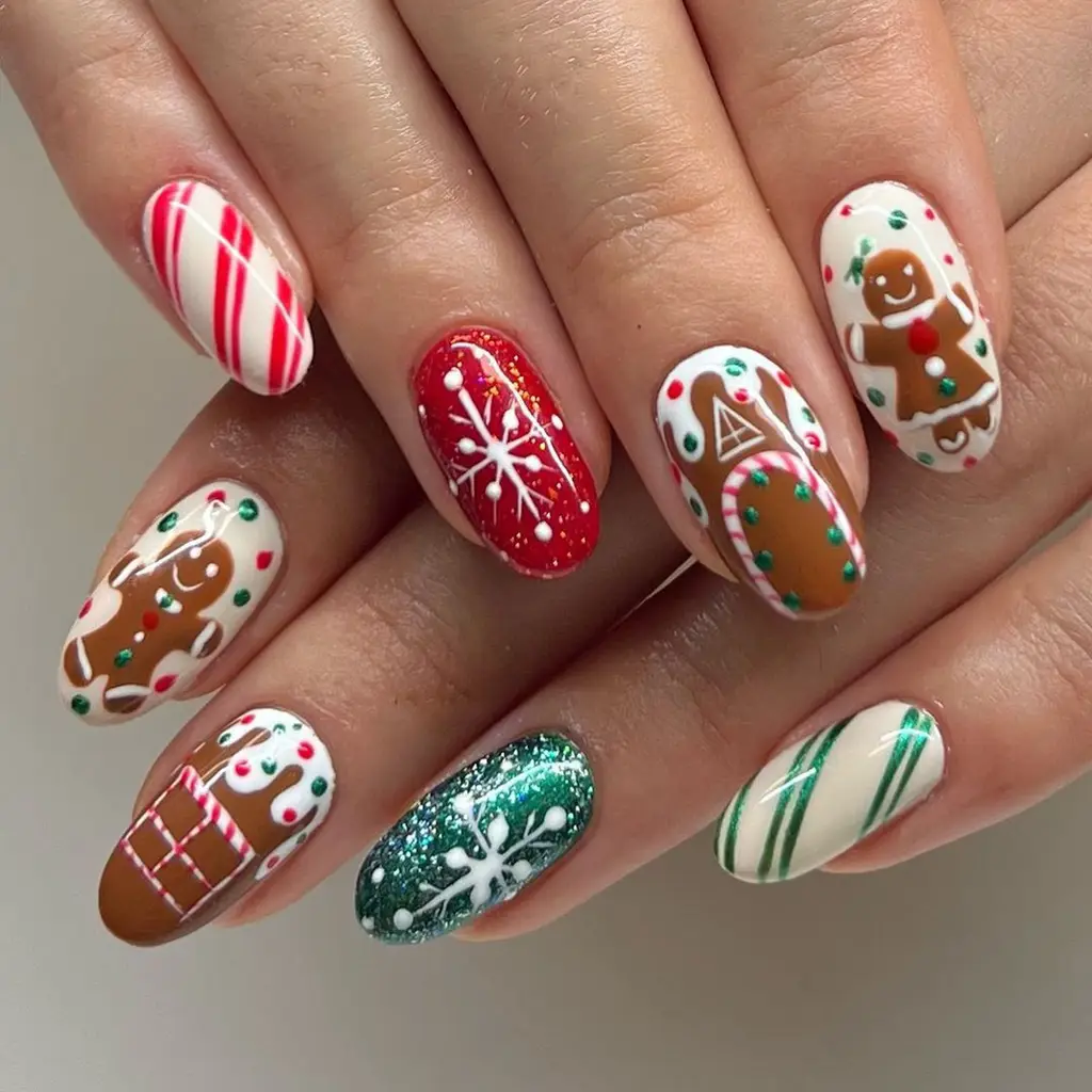 Fruit Gingerbread Man Chocolate House Fake Nail Tip - A290 Glue Type - View 1