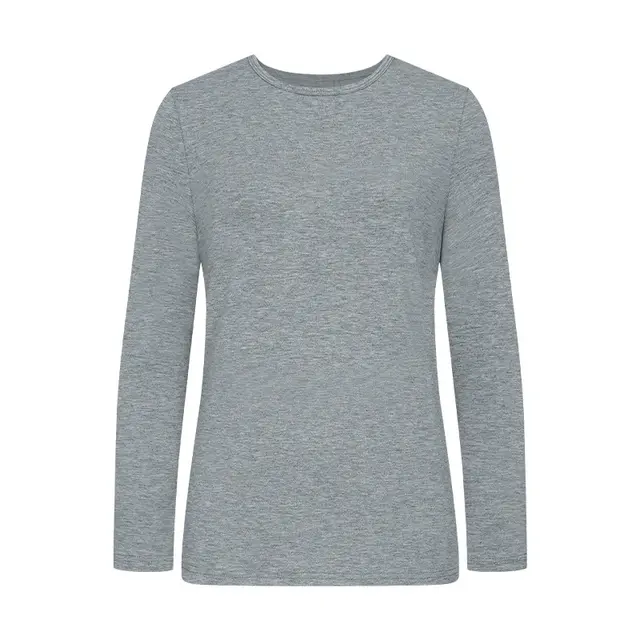 Women's Knitted Stretch Crew Neck T shirt Gray - Shop at LoveMi