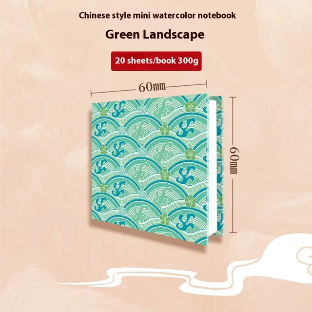 Fabric Watercolor Notebook Art Student Painting Square Portable Green Landscape - Shop at LoveMi